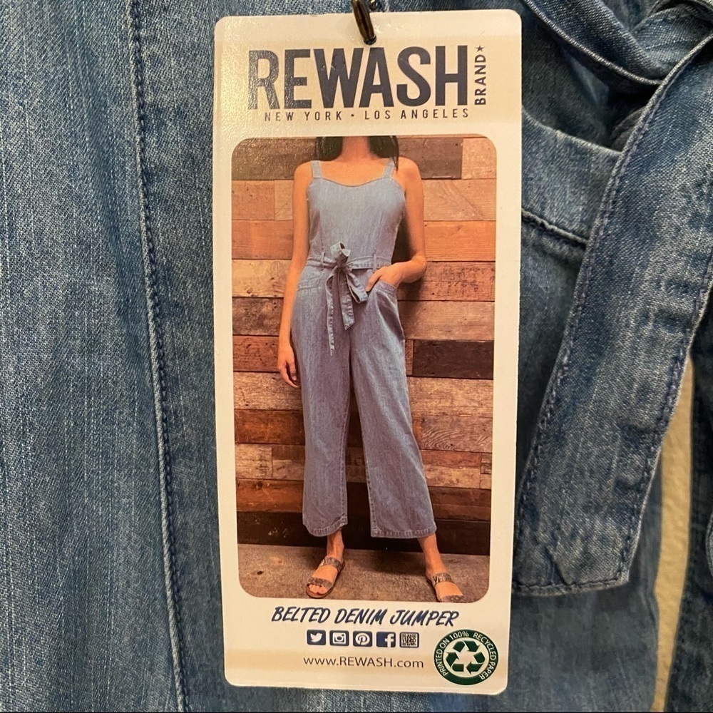 NWT~REWASH Blue Belted Denim Jumper Size XS